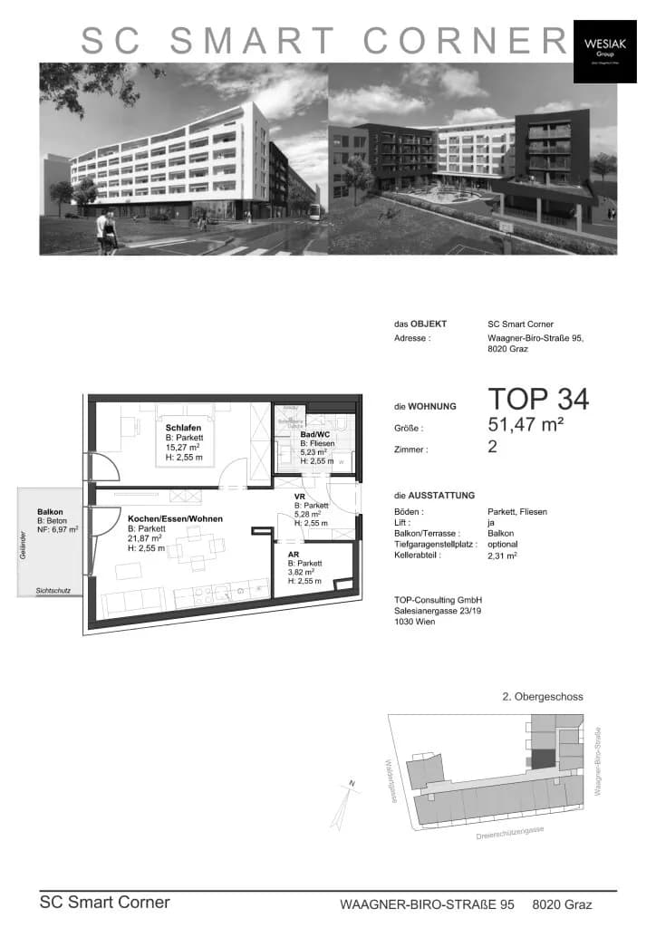 2-Zimmer-Wohnung mieten in Graz – 51 m², € 766 – Bild 13 von 14