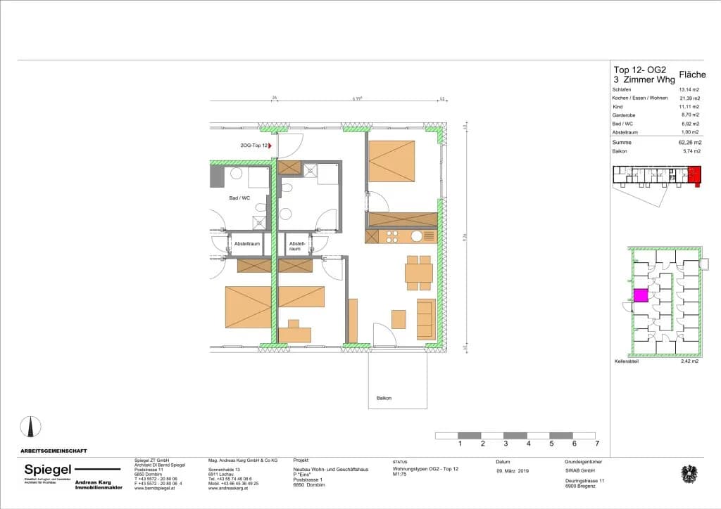 3-Zimmer-Wohnung mieten in Dornbirn – 62,26 m², € 1.224 – Bild 11 von 11