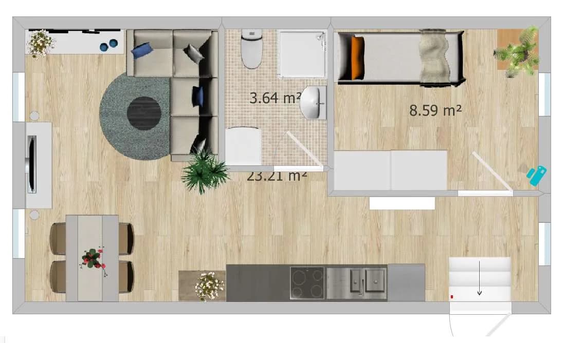 2-Zimmer-Wohnung mieten in Wels-Land – 35 m², € 590 – Bild 3 von 9