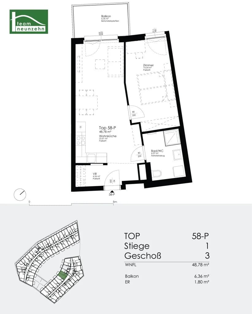 2-Zimmer-Wohnung mieten in Wien – 48,78 m², € 1.075 – Bild 17 von 17
