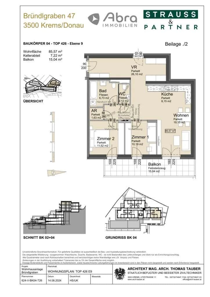 3-Zimmer-Wohnung mieten in Krems an der Donau – 85,57 m², € 1.599 – Bild 18 von 19