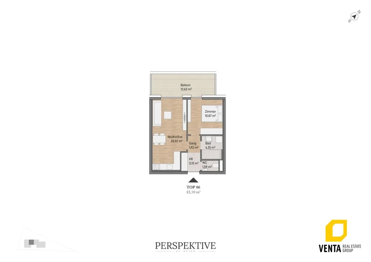 2-Zimmer-Wohnung kaufen in Graz – 42,11 m², € 246.305 – Bild 2 von 7