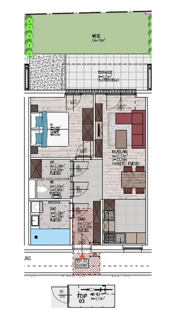 2-Zimmer-Wohnung mieten in Südoststeiermark – 50,69 m², € 862 – Bild 2 von 2