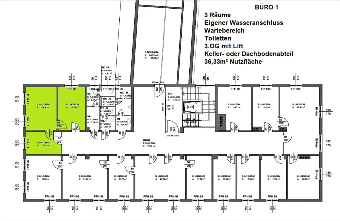 3-Zimmer-Gewerbeimmobilie mieten in Hallein – 36 m², € 598 – Bild 3 von 34