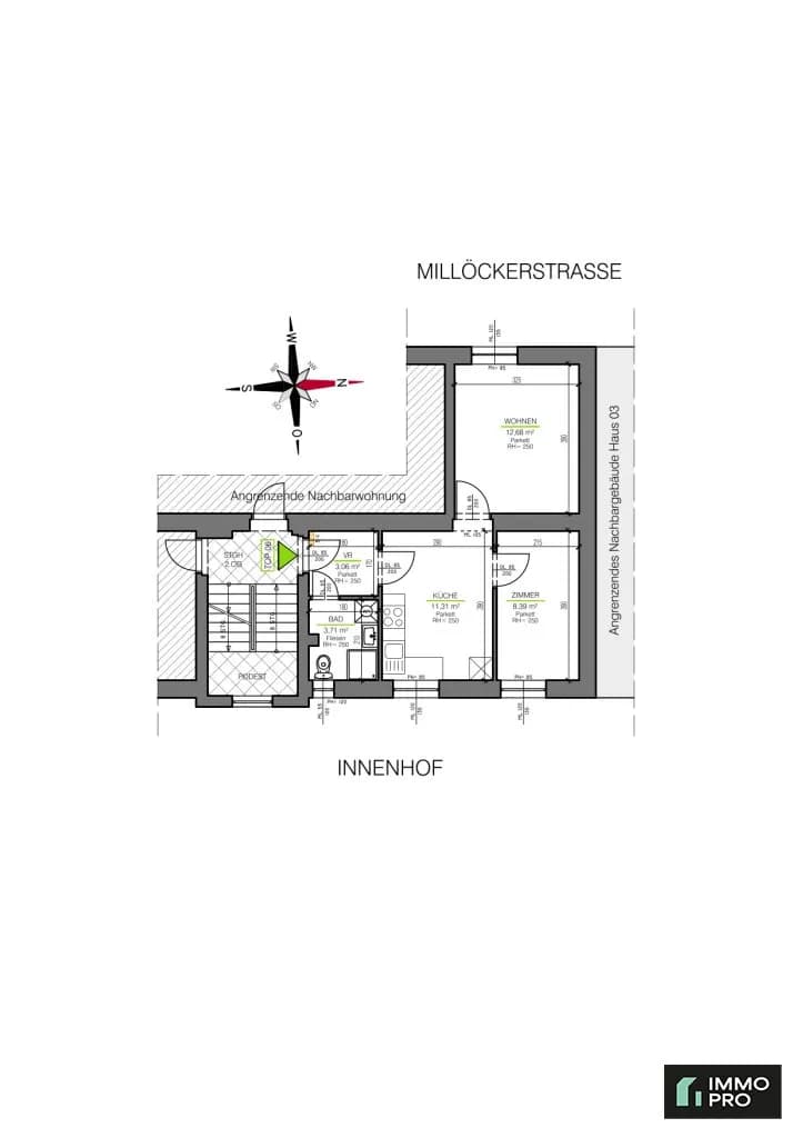 2-Zimmer-Wohnung mieten in Klagenfurt – 41 m², € 499 – Bild 6 von 6