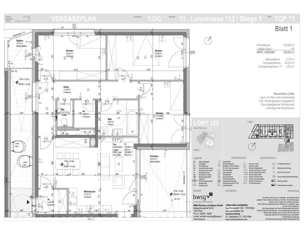 5-Zimmer-Wohnung mieten in Wien – 129,84 m², € 1.570 – Bild 2 von 3