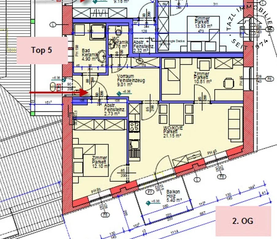 3-Zimmer-Wohnung mieten in Weiz – 63,41 m², € 668 – Bild 2 von 10