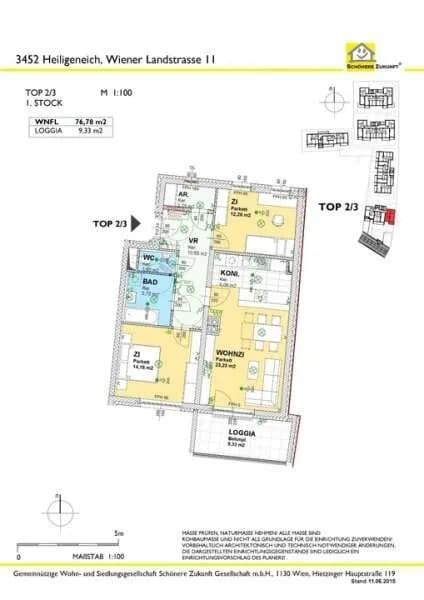3-Zimmer-Wohnung mieten in Tulln – 76,86 m², € 1.169 – Bild 11 von 16