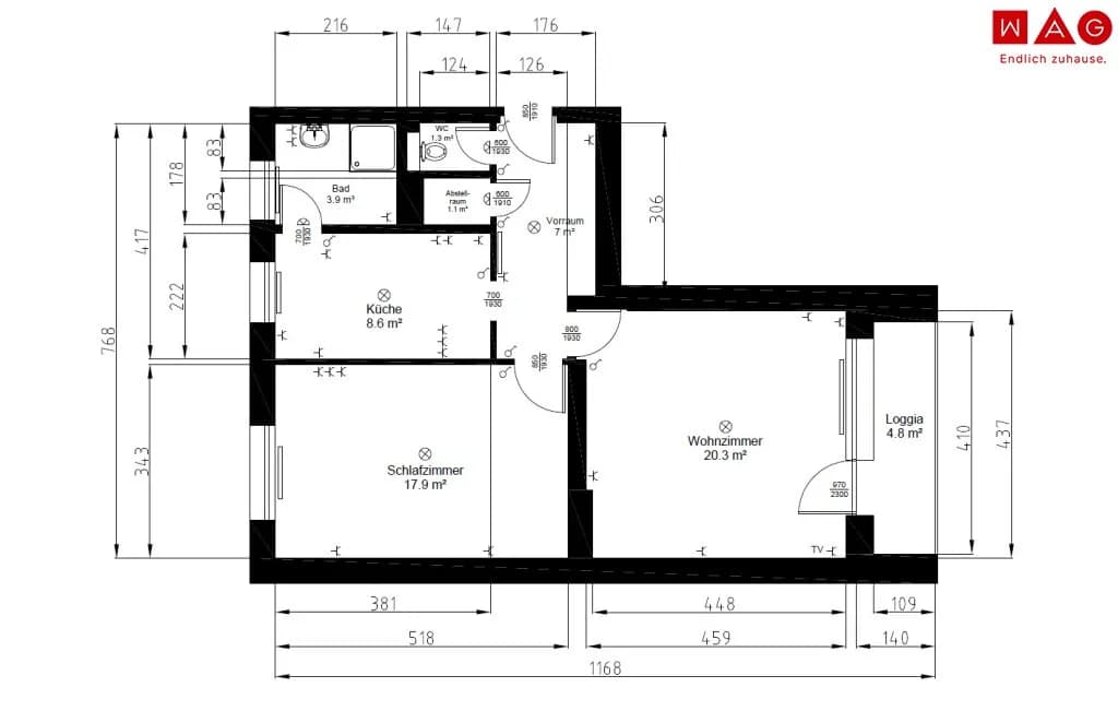 2-Zimmer-Wohnung mieten in Linz – 65,59 m², € 517 – Bild 4 von 4