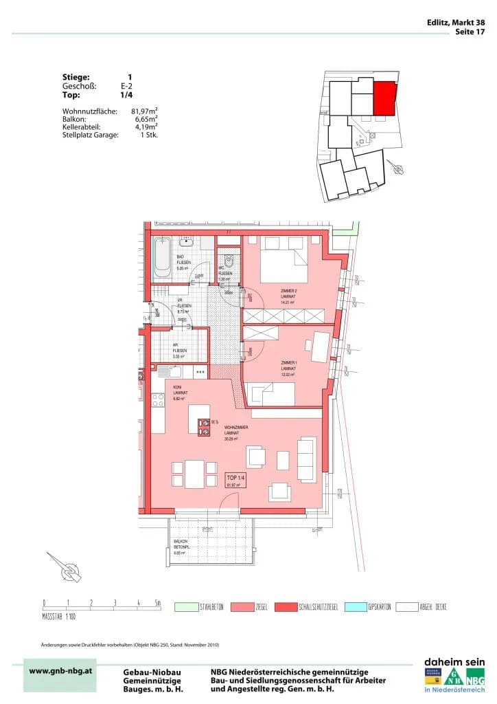 3-Zimmer-Wohnung mieten in Neunkirchen – 81,97 m², € 770 – Bild 2 von 2