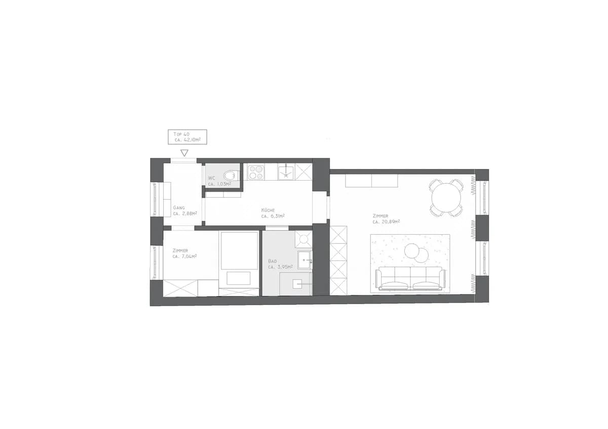 2-Zimmer-Wohnung kaufen in Wien – 42,1 m², € 232.000 – Bild 8 von 8
