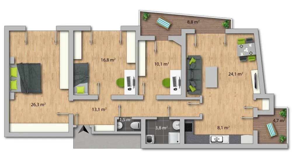 4-Zimmer-Wohnung kaufen in Innsbruck – 114 m², € 449.000 – Bild 3 von 3