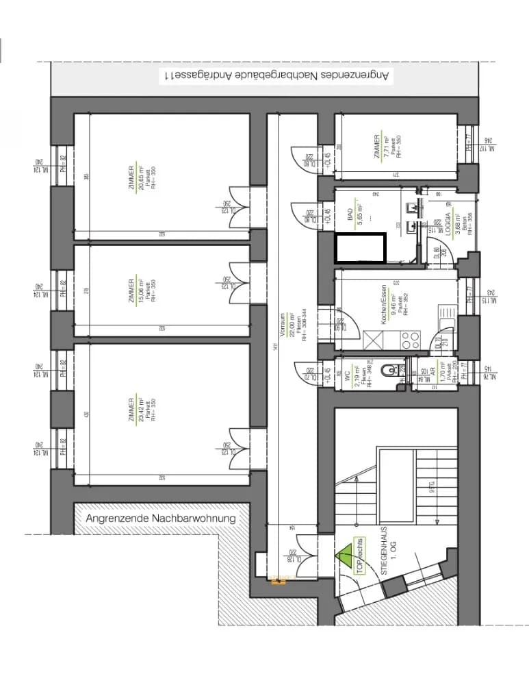 4-Zimmer-Wohnung mieten in Graz – 107,9 m², € 1.321 – Bild 2 von 9