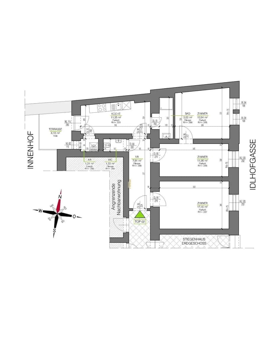 3-Zimmer-Wohnung mieten in Graz – 70,44 m², € 839 – Bild 2 von 7