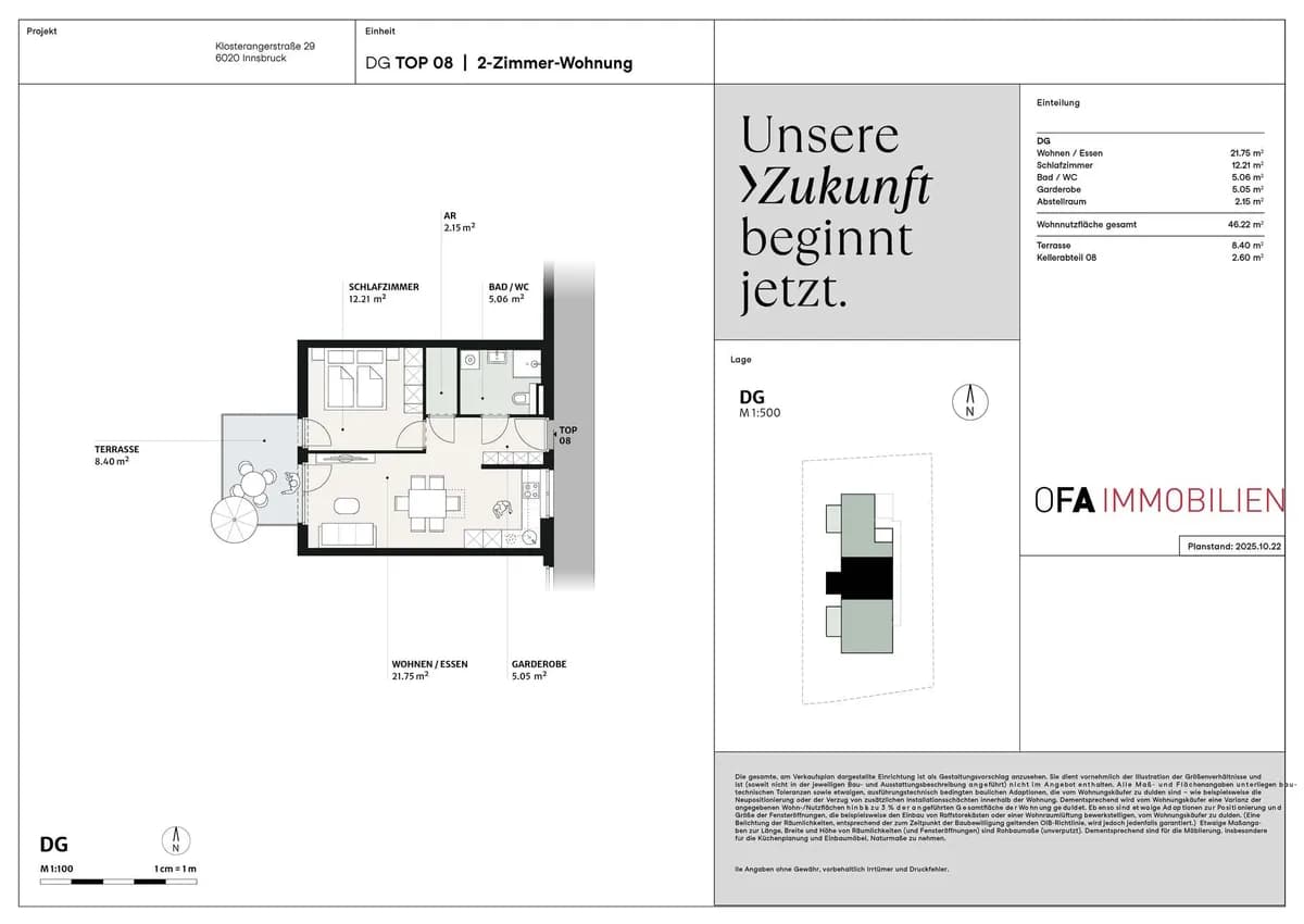2-Zimmer-Wohnung kaufen in Innsbruck – 46,22 m², € 443.520 – Bild 3 von 3