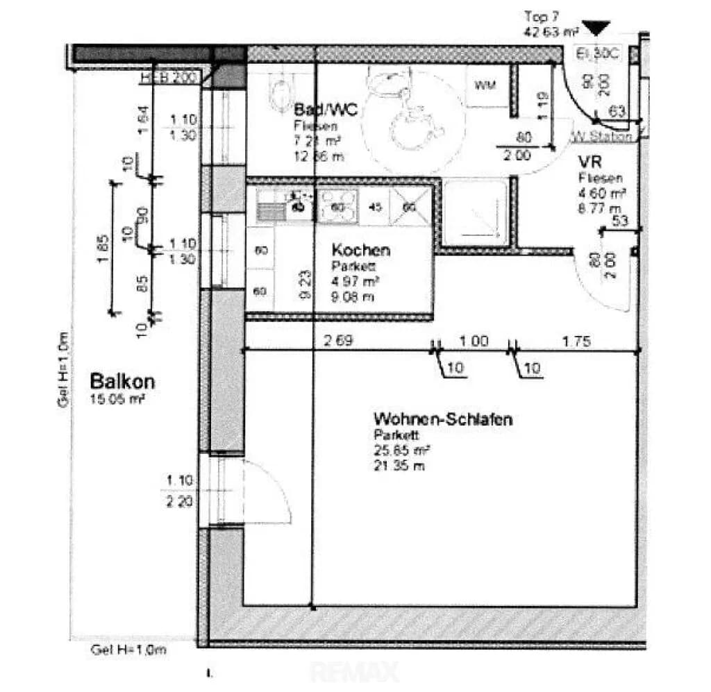 1-Zimmer-Wohnung mieten in Linz – 42,63 m², € 882 – Bild 8 von 8