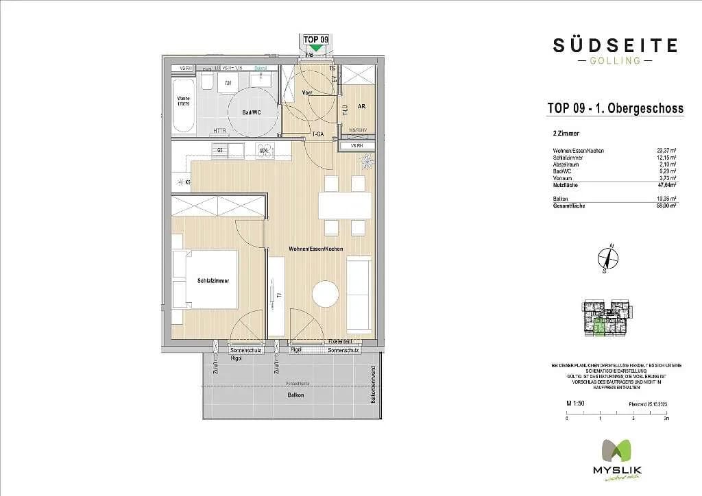 2-Zimmer-Wohnung kaufen in Hallein – 47,64 m², € 334.800 – Bild 3 von 7