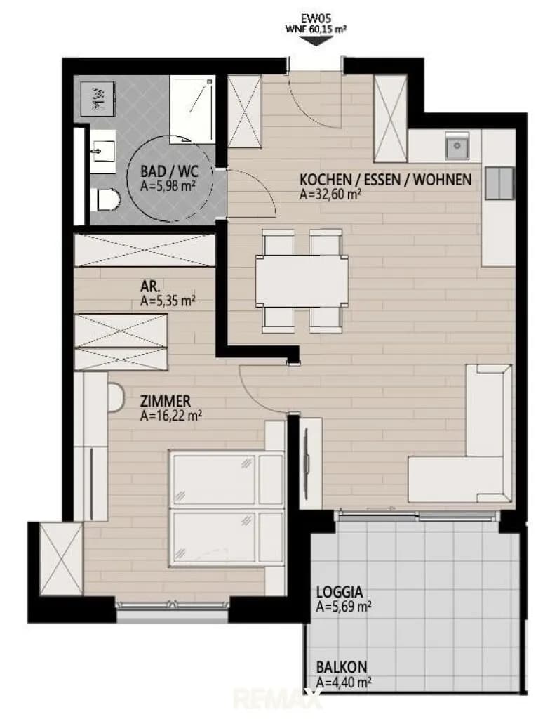 2-Zimmer-Immobilie kaufen in Kitzbühel – 60,15 m², € 394.900 – Bild 7 von 7