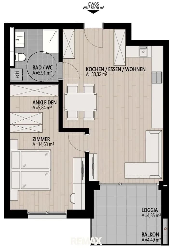 2-Zimmer-Immobilie kaufen in Kitzbühel – 59,71 m², € 367.500 – Bild 7 von 7
