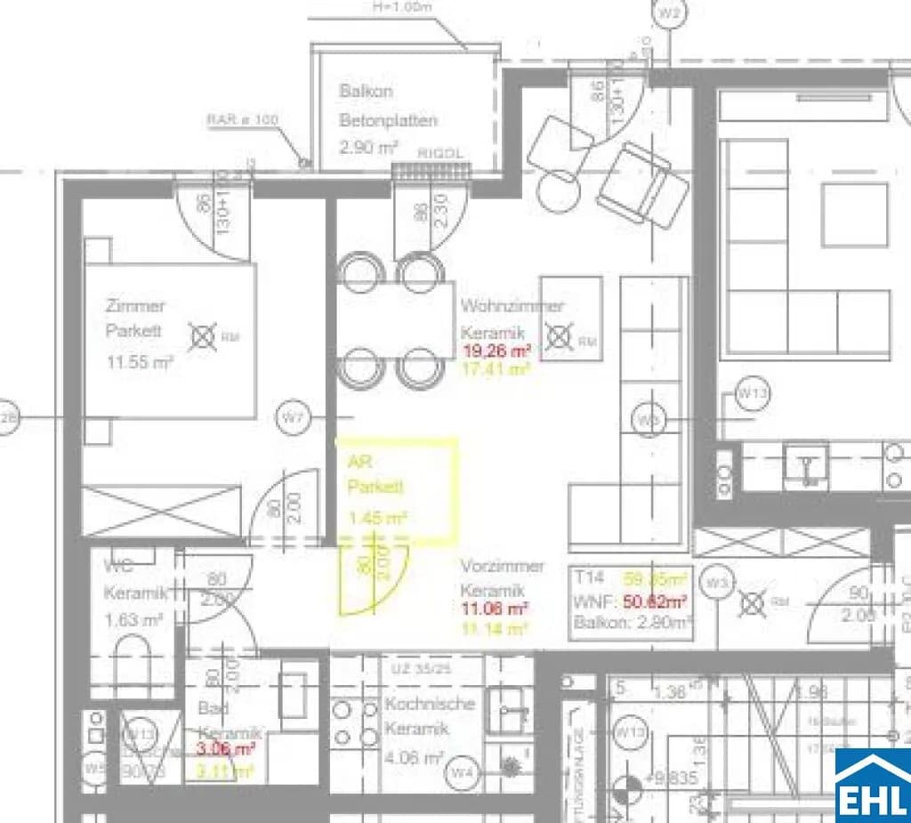 2-Zimmer-Wohnung mieten in Wien – 50,62 m², € 1.219 – Bild 6 von 6