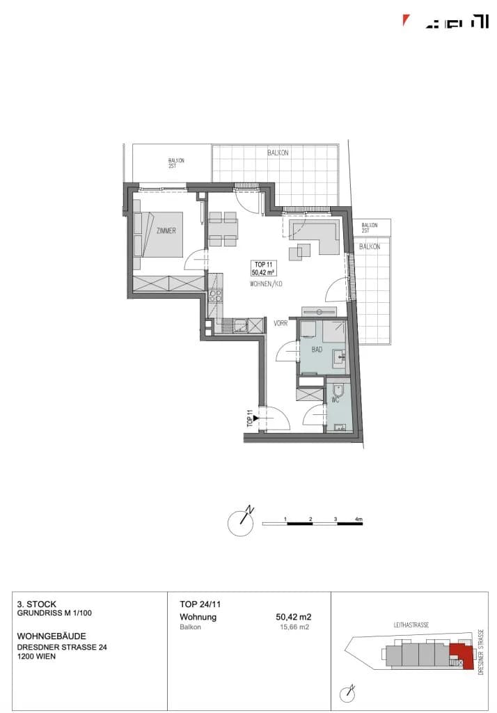 2-Zimmer-Wohnung mieten in Wien – 50,42 m², € 1.199 – Bild 18 von 18
