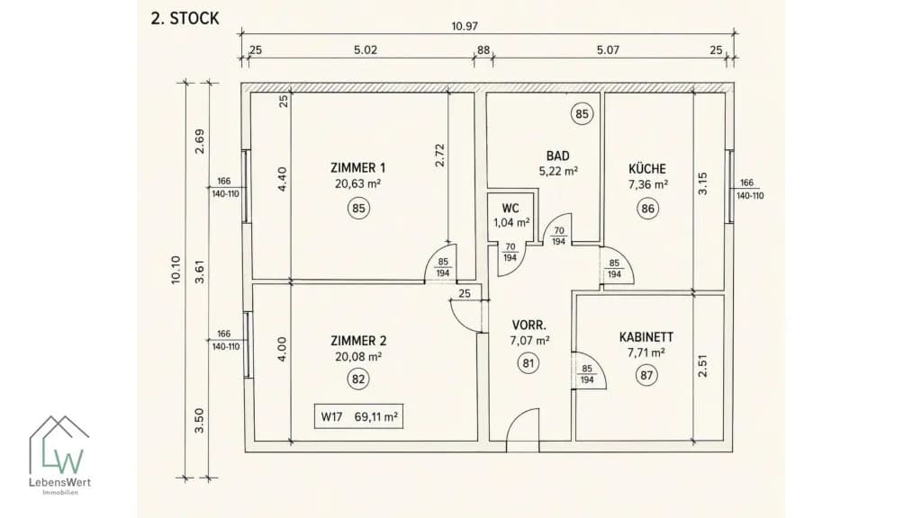 3-Zimmer-Wohnung kaufen in Wien – 69,11 m², € 389.000 – Bild 8 von 8