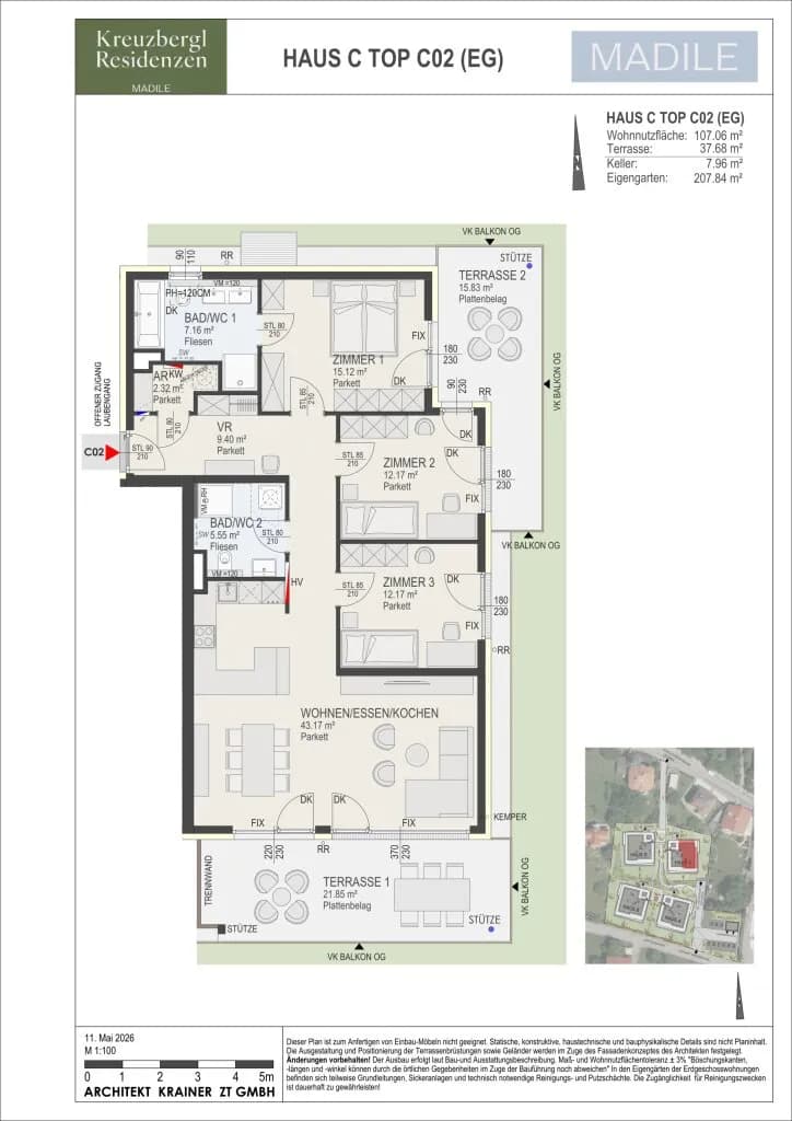 4-Zimmer-Wohnung kaufen in Klagenfurt – 107,06 m² – Bild 7 von 7