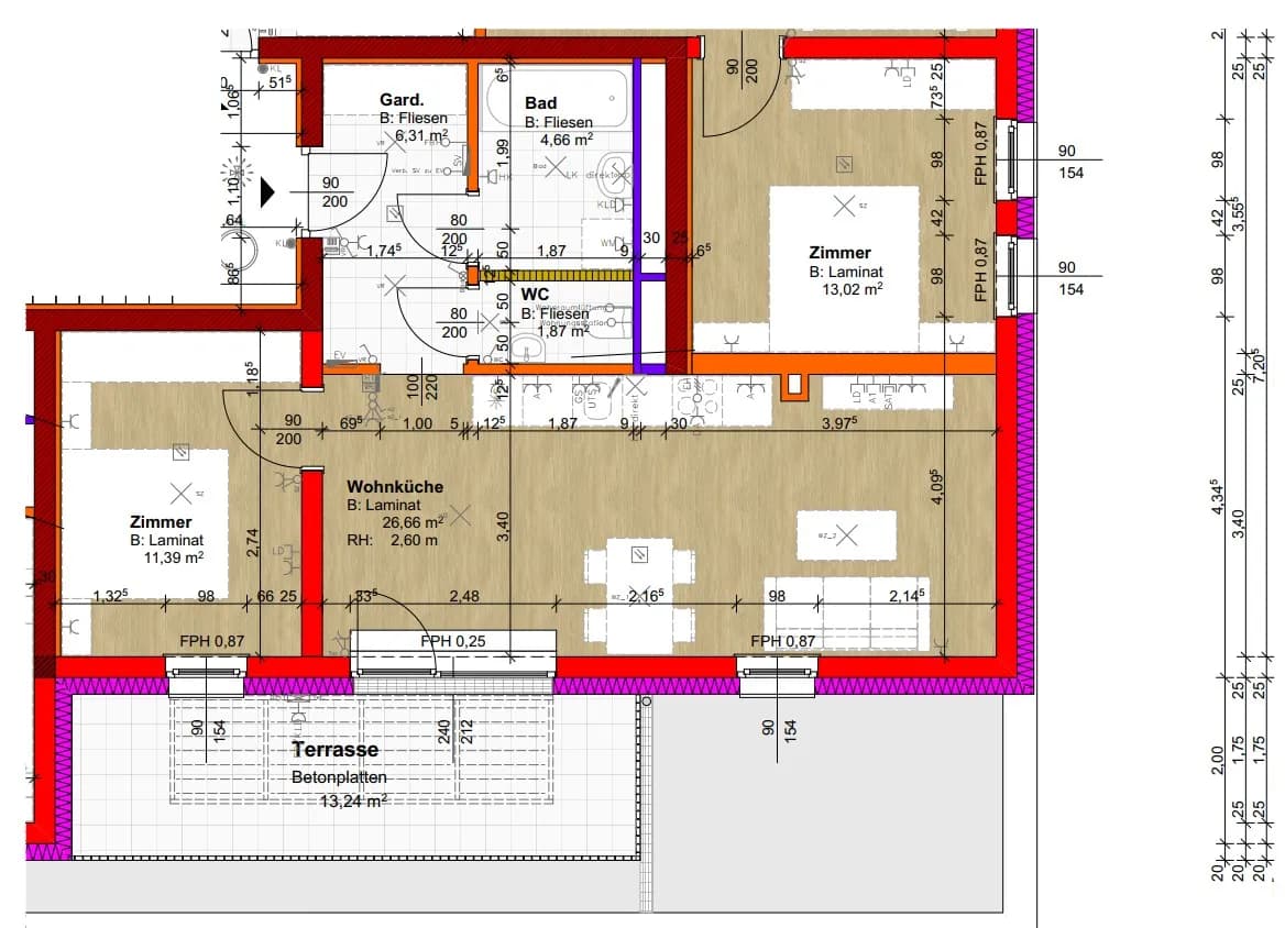 2-Zimmer-Wohnung mieten in Wiener Neustadt – 50,89 m², € 604 – Bild 2 von 10