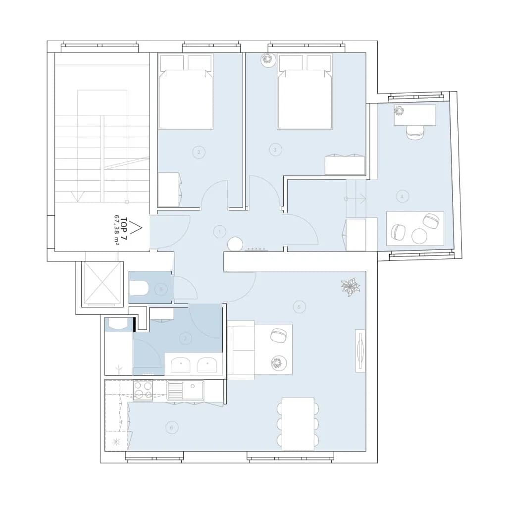 4-Zimmer-Wohnung mieten in Wien – 67 m², € 1.700 – Bild 2 von 12