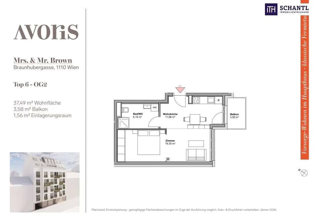 2-Zimmer-Wohnung kaufen in Wien – 37,8 m², € 209.000 – Bild 14 von 15
