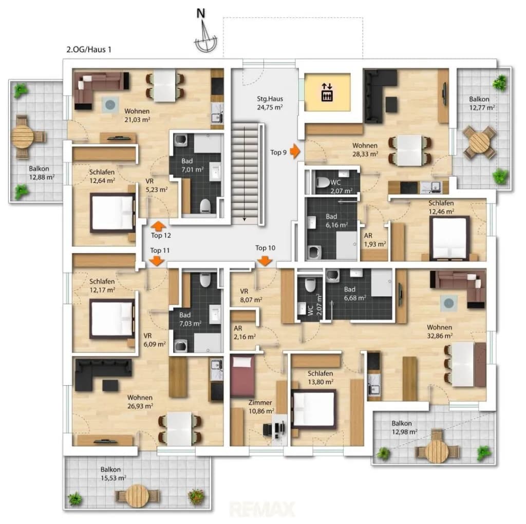 3-Zimmer-Wohnung kaufen in Linz Land – 77 m², € 354.600 – Bild 4 von 4