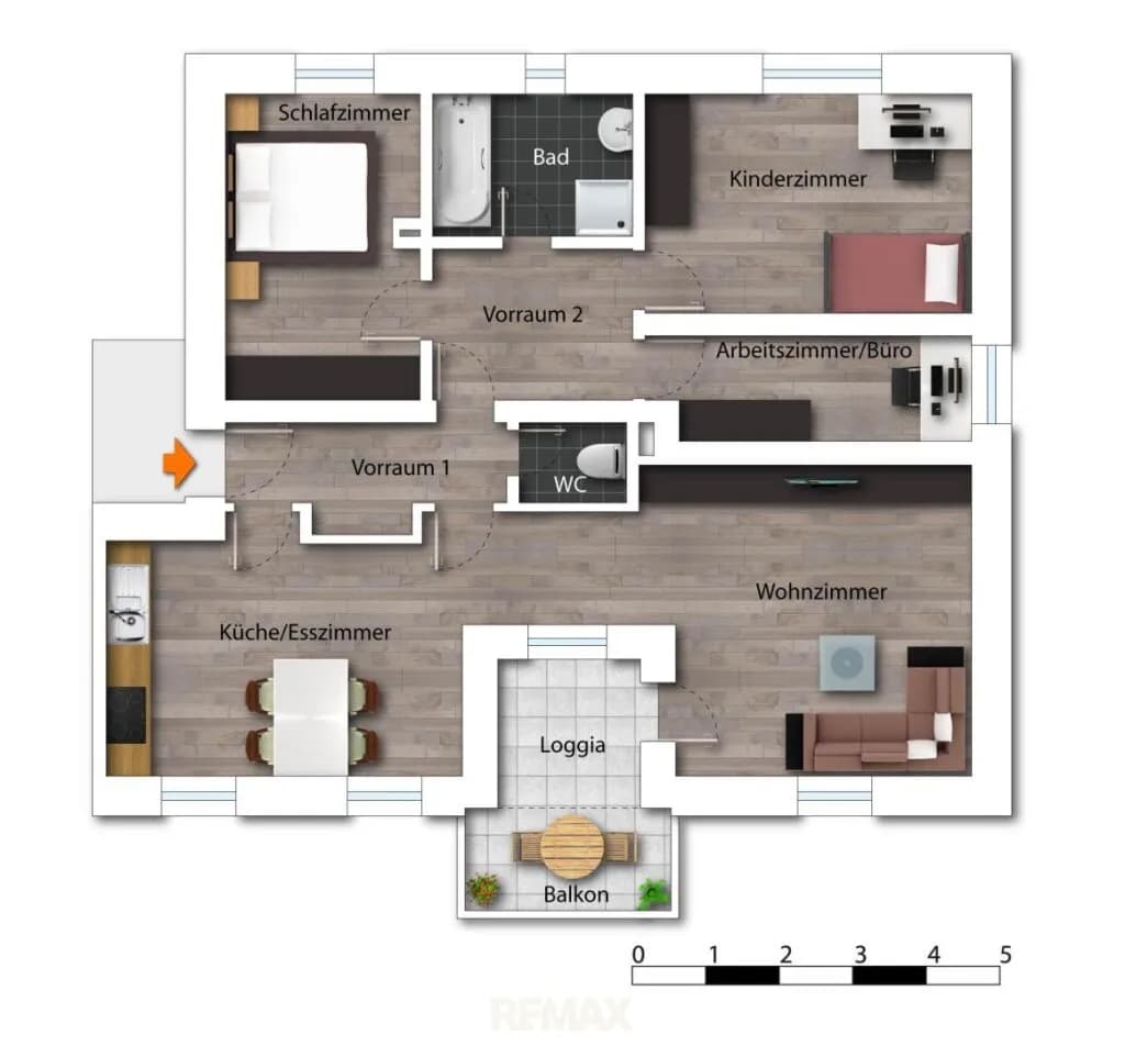 5-Zimmer-Wohnung kaufen in Linz Land – 85 m², € 278.000 – Bild 8 von 8