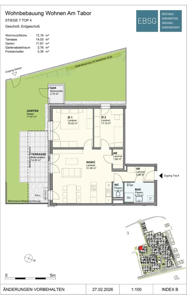 3-Zimmer-Wohnung mieten in Neusiedl am See – 73,03 m², € 1.033 – Bild 2 von 2