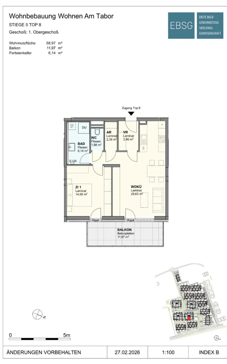 2-Zimmer-Wohnung mieten in Neusiedl am See – 59,08 m², € 713 – Bild 2 von 2