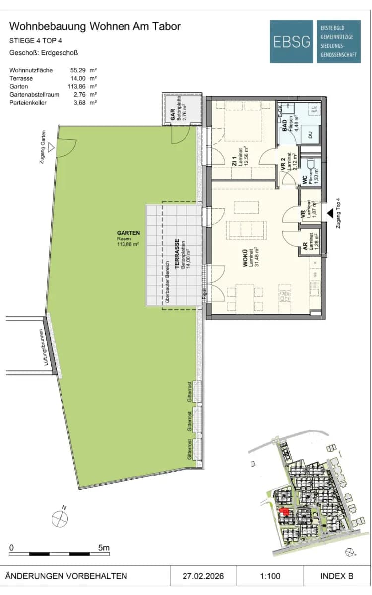 2-Zimmer-Wohnung mieten in Neusiedl am See – 55,25 m², € 783 – Bild 2 von 2