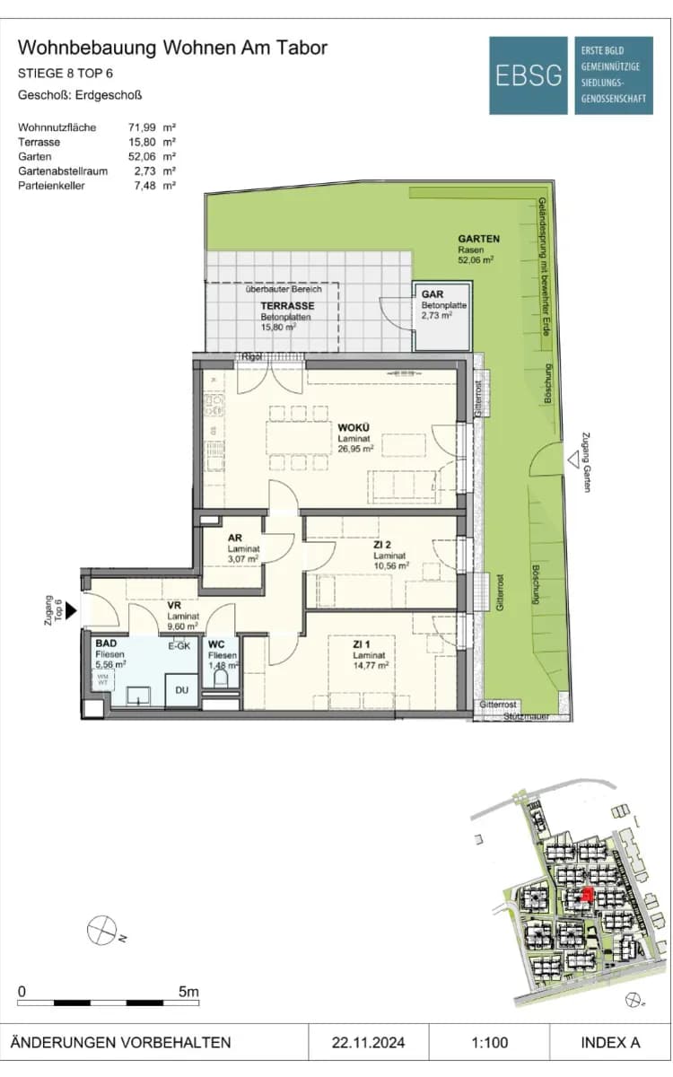 3-Zimmer-Wohnung mieten in Neusiedl am See – 71,99 m², € 860 – Bild 2 von 2