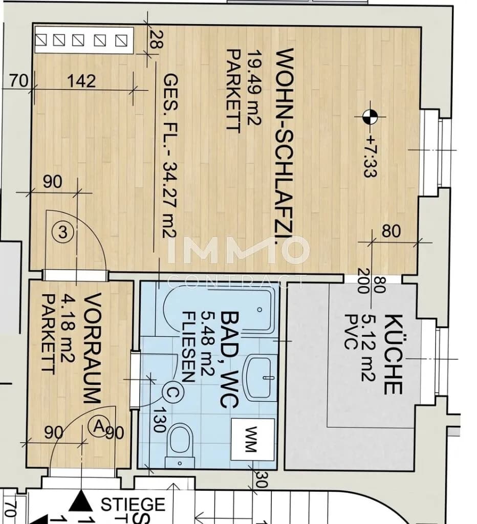 1-Zimmer-Wohnung mieten in Linz – 34,27 m², € 651 – Bild 15 von 15