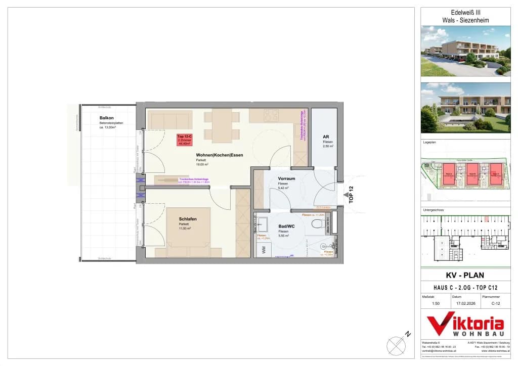 2-Zimmer-Wohnung mieten in Salzburg-Umgebung – 44,4 m², € 1.280 – Bild 4 von 6