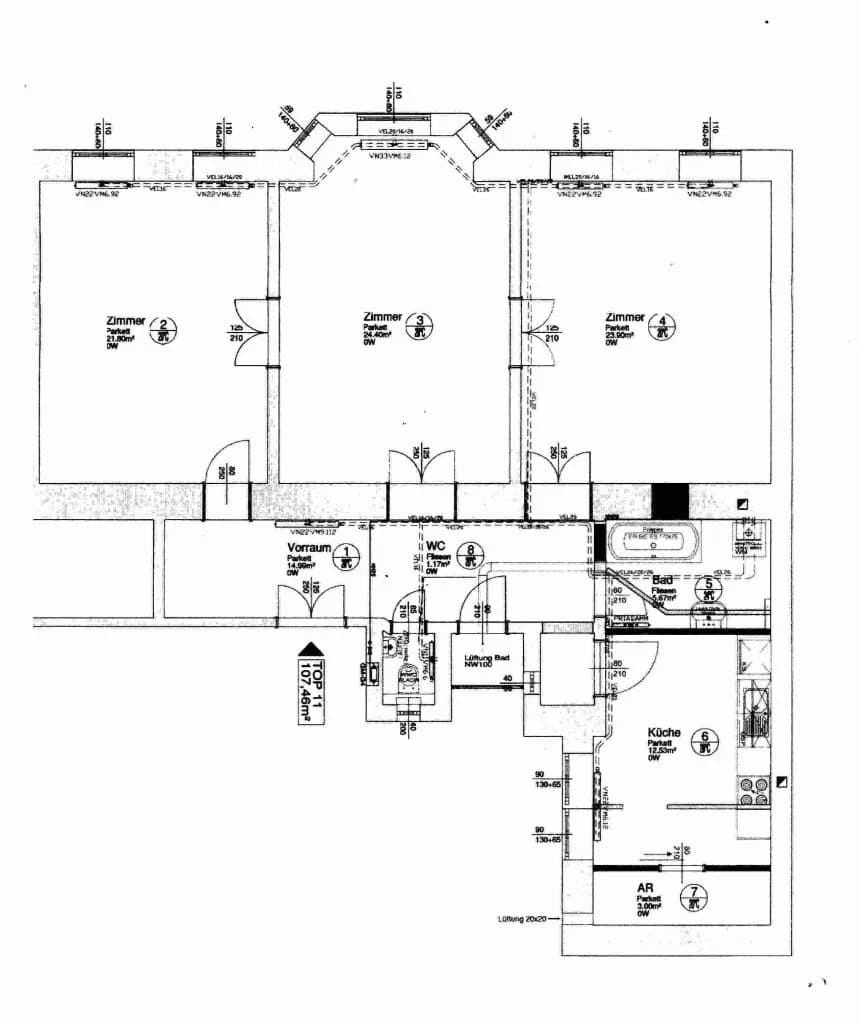 3-Zimmer-Wohnung mieten in Wien – 112,44 m², € 1.702 – Bild 3 von 15