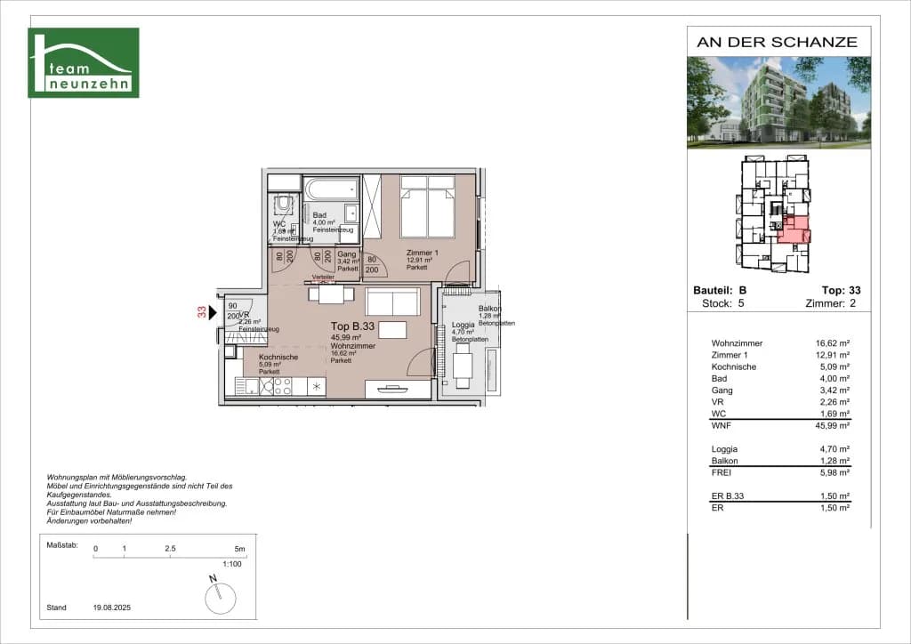 2-Zimmer-Wohnung mieten in Wien – 45,99 m², € 1.099 – Bild 10 von 10