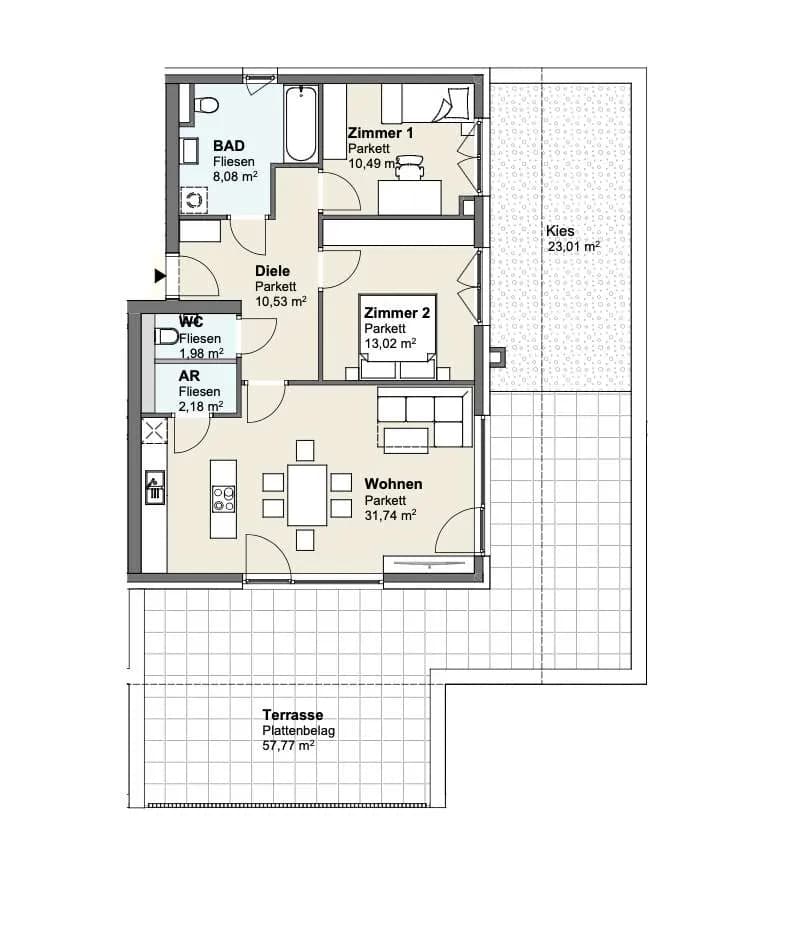3-Zimmer-Wohnung kaufen in Villach Land – 78 m², € 710.900 – Bild 2 von 5