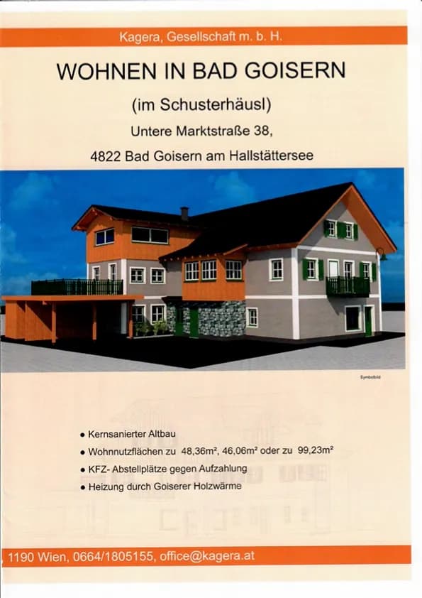 2-Zimmer-Wohnung mieten in Gmunden – 48 m², € 902 – Bild 1 von 3