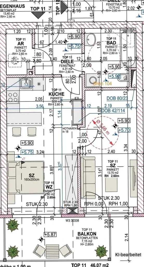 2-Zimmer-Wohnung kaufen in Perg – 46,02 m², € 133.458 – Bild 7 von 7