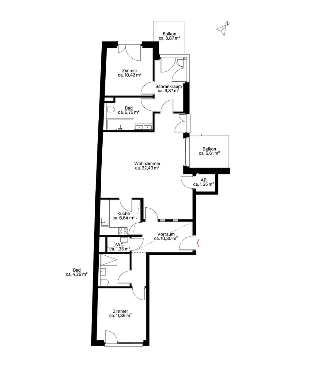 3-Zimmer-Wohnung mieten in Wien – 93 m², € 1.990 – Bild 12 von 12