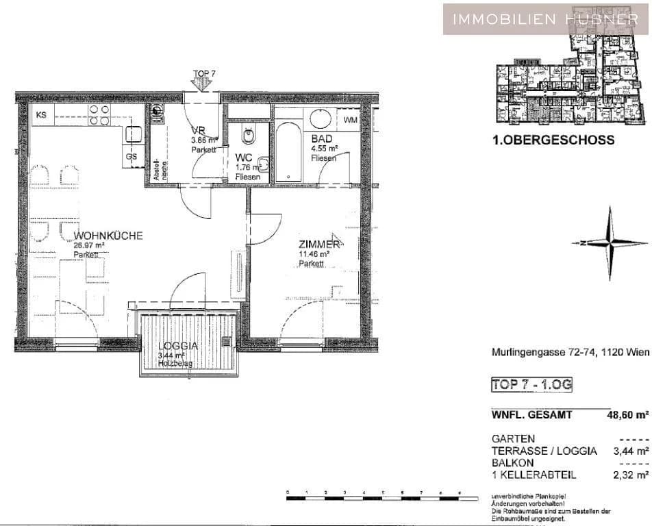 2-Zimmer-Wohnung mieten in Wien – 50 m², € 1.090 – Bild 11 von 13