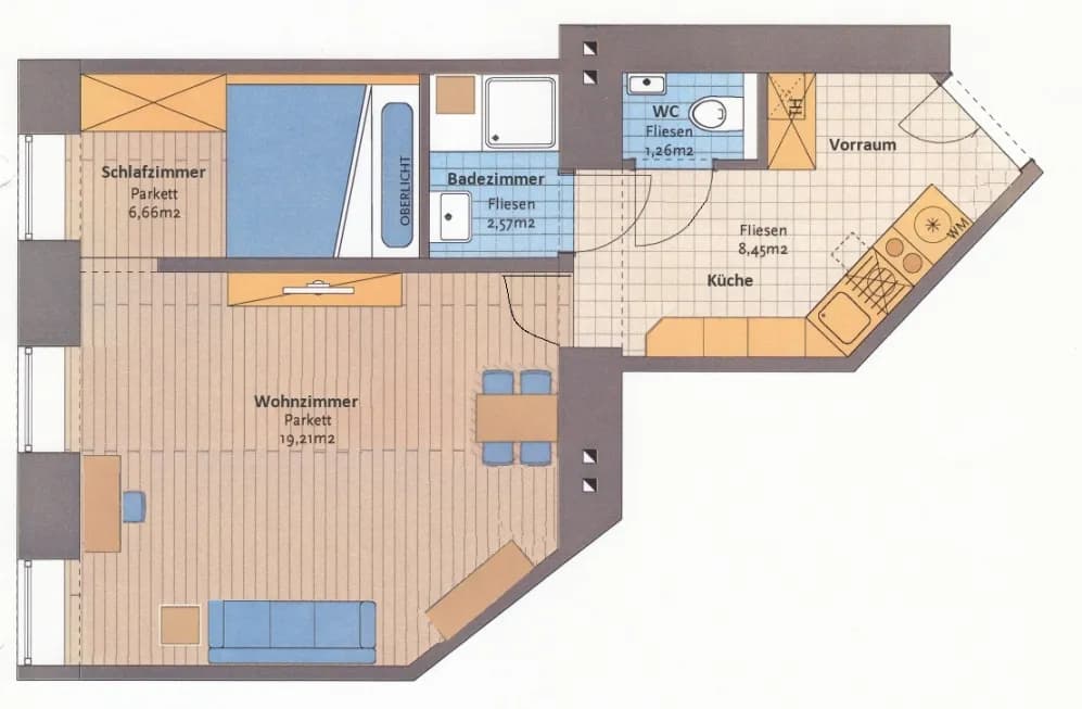 2-Zimmer-Wohnung mieten in Wien – 38 m², € 1.111 – Bild 2 von 66