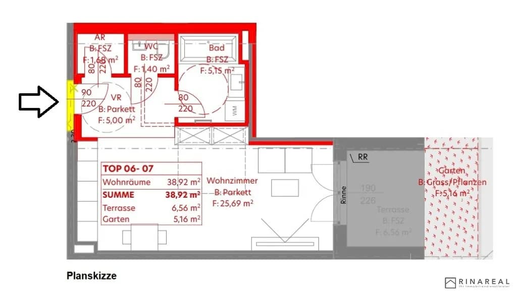 1-Zimmer-Wohnung kaufen in Bruck an der Leitha – 38,92 m², € 237.727 – Bild 4 von 6