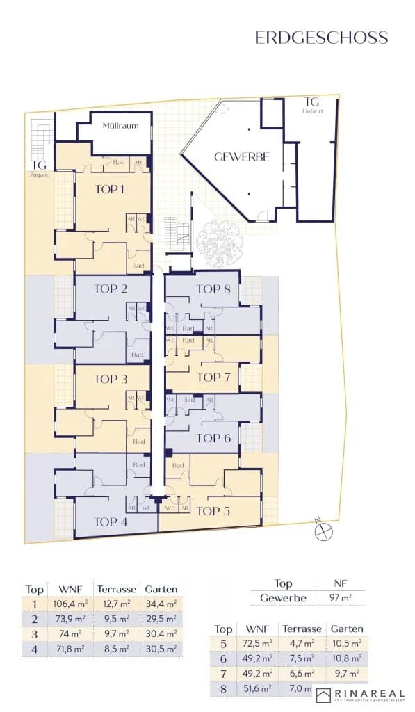 1-Zimmer-Wohnung kaufen in Bruck an der Leitha – 38,92 m², € 237.727 – Bild 5 von 6