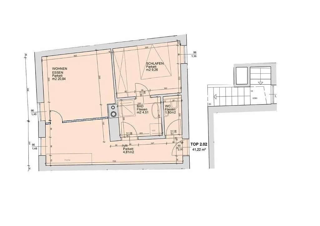 2-Zimmer-Wohnung mieten in Linz – 41 m², € 1.400 – Bild 2 von 38