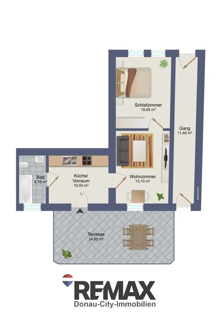 2-Zimmer-Wohnung kaufen in Sankt Pölten Land – 43,11 m², € 155.000 – Bild 10 von 11